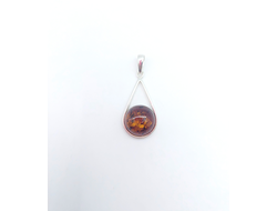 Кулон "Круг" из коньячного янтаря