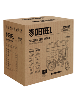Генератор бензиновый PS-180EA, 18 кВт,230 В, 65л, разъём ATS,эл.старт Denzel