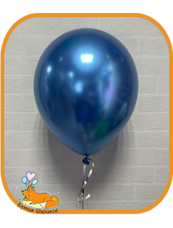 Шарики под потолок с гелием зеркального синего цвета