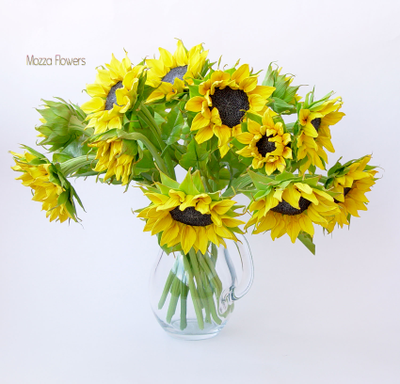 Букет Подсолнухов из полимерной глины.