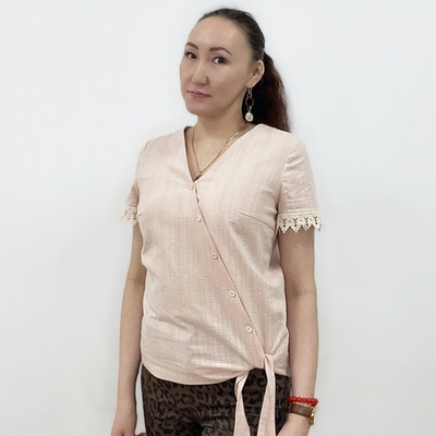 Выкройка блузки с асимметричной застежкой (PDF, размеры 42-52)