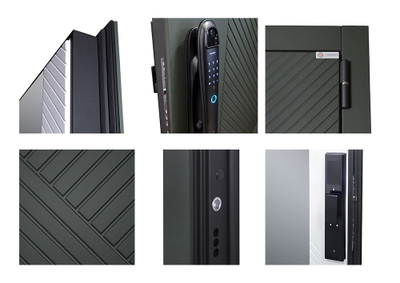 Стальная дверь   Санторини с зеркалом (биометрический замок).