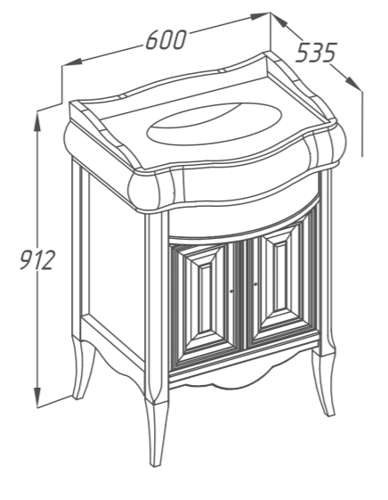 ТУМБА С РАКОВИНОЙ ЛОРЕНЦО 60 БЕЛЫЙ (АКЦИЯ)