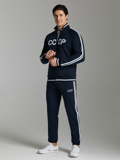 Теплый спортивный костюм СССР, 12SKM-1271 темно-синий