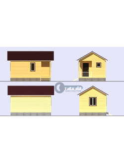 Д-02 ДАЧНЫЙ ДОМ ИЗ БРУСА: ГАБАРИТНЫЕ РАЗМЕРЫ: (6Х4М), ОБЩАЯ ПЛОЩАДЬ: 24М²