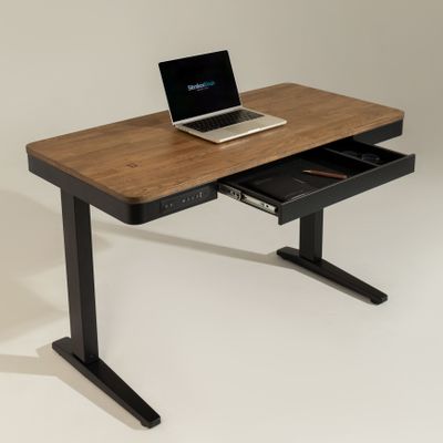 Умный стол 120×60 чёрный | массив дуба венге