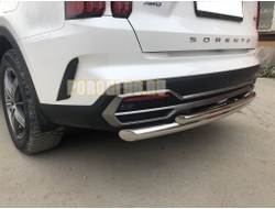 Защита заднего бампера двойная d60/42 для Kia Sorento 2020-