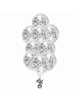 Шар с конфетти серебро