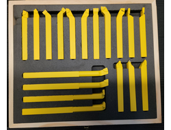 Набор токарных резцов по металлу 10х10 мм из 18 шт (Марка напаек M20)