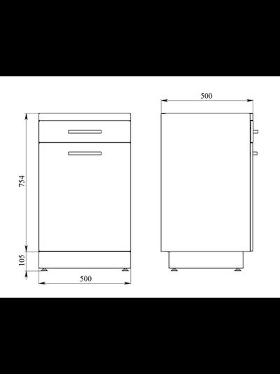 Тумба металлическая с ящиками на подиуме ТМЯ-1.0 Люкс