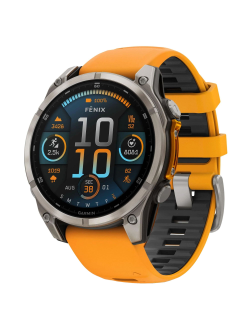 Часы Garmin Fenix 8 —47mm AMOLED Sapphire Titanium Spark Orange / Graphite