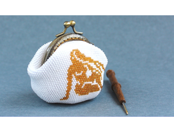 Монетница "Зодиак" Набор для вязания крючком с бисером от Ирины Рудевич - ДЕВА (белый)