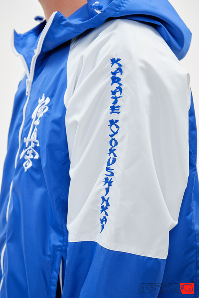 APIKA ветрозащитный тренировочный спортивный костюм ярко-синий с белым