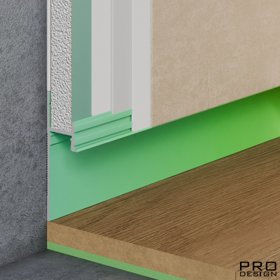 Теневой плинтус скрытого монтажа Pro Design 7209 Крашенный по RAL