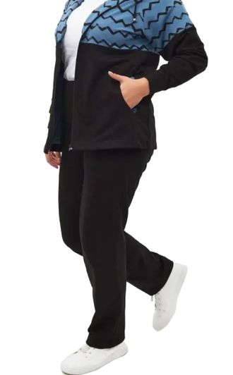 Женские спортивные прямые брюки Арт. 1294-6729 (Цвет черный) Размеры 54-82
