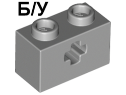 ! Б/У - Technic, Brick 1 x 2 with Axle Hole, Light Bluish Gray (32064 / 4211599 / 4233493 / 6206249) - Б/У