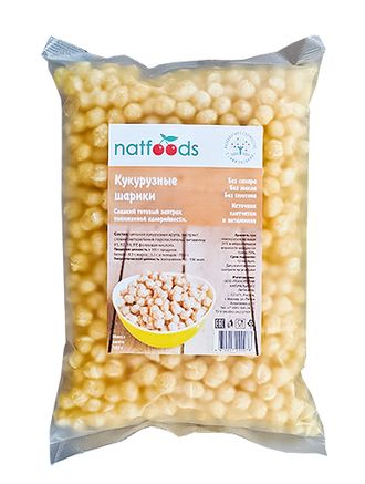 Готовый завтрак пониженной калорийности, Кукурузные шарики "Natfoods", 100 гр