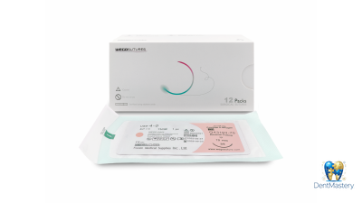 Мононить рассасывающаяся WEGO PGCL USP 4-0, обратно-режущая игла 3/8 19 мм, 75 см (артикул Q43193-75) — синтетический шовный материал