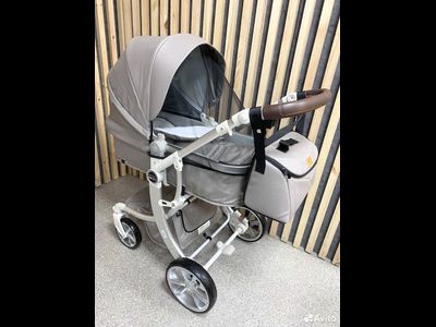 Детская коляска 3 в 1 Farfello Aimile Original Космический Латте Экокожа