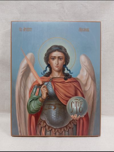 Михаил Архангел, святой Архистратиг. Рукописная икона 22х28см.