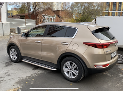 Пороги с накладным листом	d53 для KIA Sportage (2018-2021)