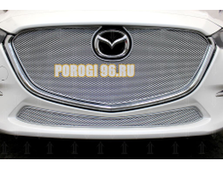 Защита радиатора Mazda 3 2016-2019 chrome верх (без рамки) PREMIUM