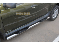 Пороги труба с проступью d53 для Renault Duster (2017-2021)