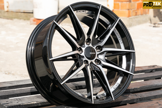 Комплект дисков R16 7,0J ET+40 5*100 Shogun RF-X Черный с полированными лучами и ободом (S220)