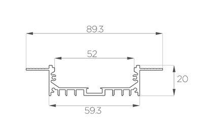 Алюминиевый профиль 4L-9020-SH ANOD Шпаклёвка