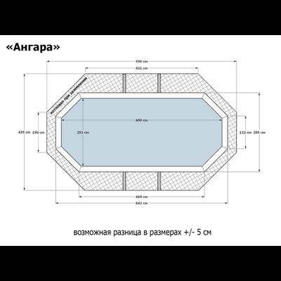 Деревянный морозоустойчивый бассейн "Ангара" 600 х 250 х 145 см Кристалл