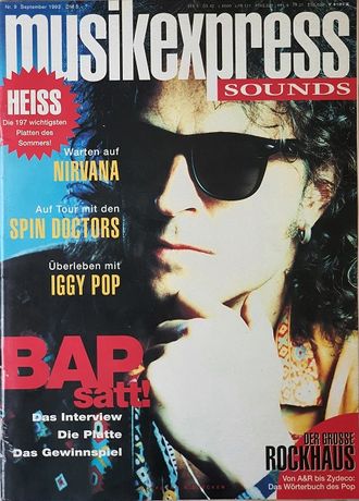 Musikexpress Sounds Magazine September 1993 Bap, Иностранные музыкальные журналы, Intpressshop