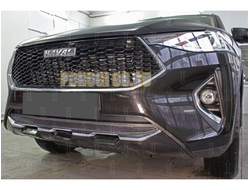 Защита радиатора Haval F7 2019- / Haval F7 X 2019- black верх