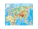 Карта настольная Мир физическая АГТ Геоцентр, 1:55млн., 0,59x0,42м.