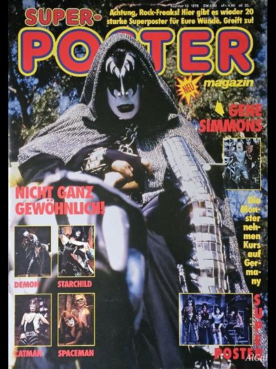 Kiss Super Poster Magazine Ace Frehley, Paul Stanley, Peter Criss, Gene Simmons Inside