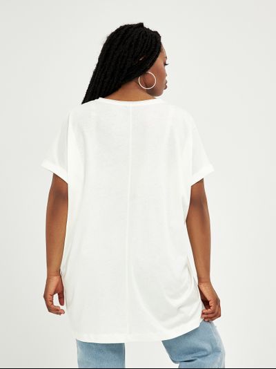 Белая футболка с принтом "зебра"