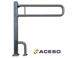 Поручень откидной напольный  на стойке для унитаза 750х170х850 мм. Опорная стойка 40*40 с крепление