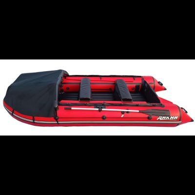 Моторная лодка ДИКИЙ 380 НДНД с тентом красный