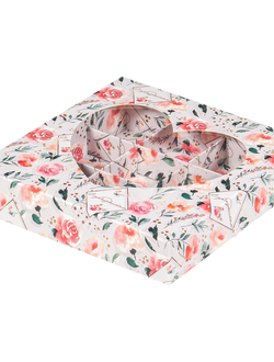 Коробка на 9 конфет с кр. "сердце" (розы), 160*160*30мм