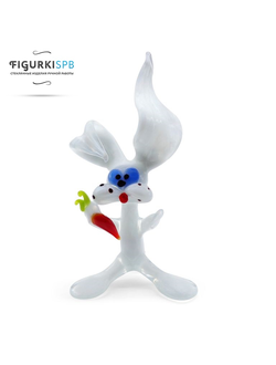 Стеклянная фигурка "Заяц с морковкой"