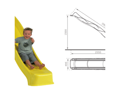 Скат для детской горки КБТ 3 м желтый