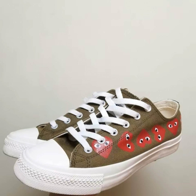 фото спереди Кеды Converse Comme des Garcons низкие хаки 162976C