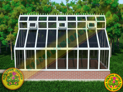 Фасад теплицы из алюминия и стекла Йоркшир. Английские теплицы люкс по индивидуальным размерам