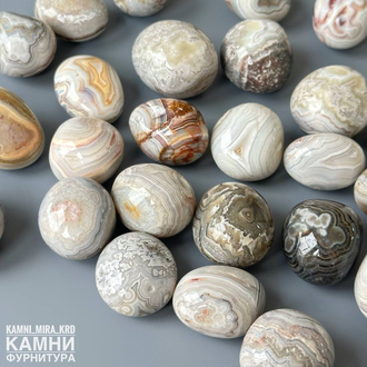 Мексиканский агат округлая средняя галтовка 24-30 мм, цена за штуку