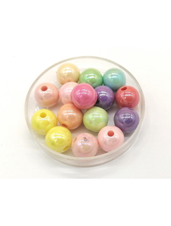 Бусины пластиковые фигурные, 8 мм глянцевые микс