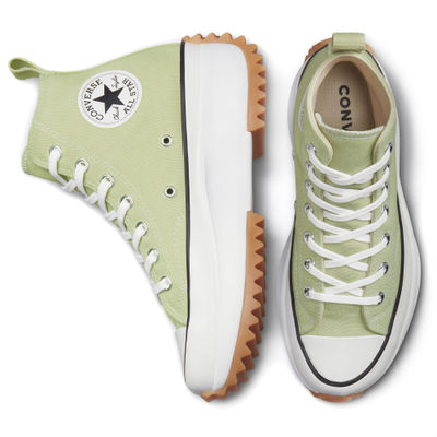 Фирменные кеды Converse Run Star Hike Platform Seasonal Color салатовые высокие купить в Москве
