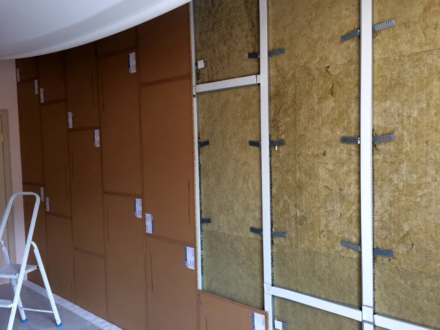 Крепление панелей "Соноплат Стандарт (1,2м x 0,6м x 12мм)" через  "Ленту Уплотнительную Стопзвук DB" (30м x 50мм x 2,5мм) на металлопрофиль ПП 60*27мм