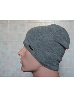 Двухсторонняя шапка Vizio Италия 5676 серая - коричневая мужская