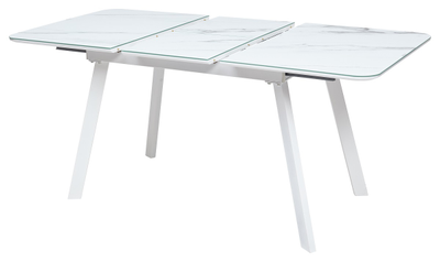 Стол ARUBA 120 GREY-WHITE/ WHITE глазурованное стекло М-City