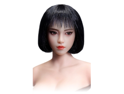 Женская голова (скульпт) с черным каре и подвижными глазами - 1/6 scale Asian female head sculpt with movable eyes Taozi (YMT114A) - YMTOYS