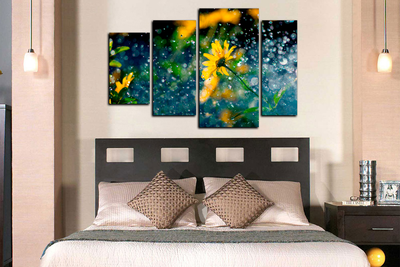 Модульная картина "Летний дождь"